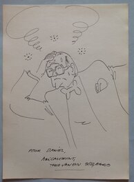 Theo van den Boogaard - Theo Van den Boogaard Belle et Rare Dédicace Héros Bd Léon Le Terreur Leon Van Oukel ,Albin Michel BD Feuille Année 1984 Ou 85 - Sketch