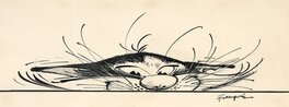 André Franquin - Le chat de Gaston - Illustration originale