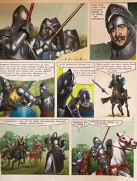 Jeronaton/Jean Torton, planche originale, récit historique Moyen-âge, "Théodora, Les Mongols".