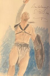 Serge Fino, illustration originale, "Spartacus, le Gladiateur, Morituri te salutant !".