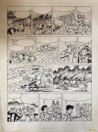 François Craenhals - François Craenhals, planche originale, les 4 AS, "La Saucisse Volante". - Comic Strip