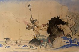 Jean-Adrien Mercier - Les chevaux de Posséïdon - Illustration originale