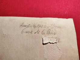 Inscriptions manuscrites au dos du dessin Inscriptions manuscrites au dos du dessin
