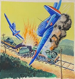 Couverture originale - Roger Melliès, couverture originale, "Attaque aérienne".