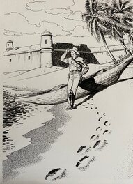 Fabio Civitelli - Fabio Civitelli, illustration originale, Tex, cotes du Panama. - Illustration originale