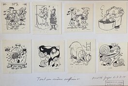 Jean Chakir - Jean Chakir, illustrations originales,  8 "cabochons". - Planche originale