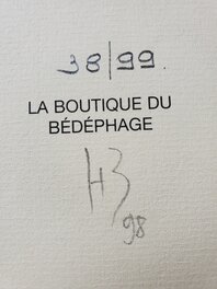 Jacquette signée HR 98 et numérotée 38/99 Jacquette signée HR 98 et numérotée 38/99