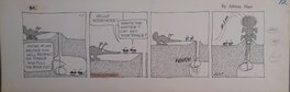 Johnny Hart - Retracts tongue pulling rock B.C. - Comic Strip