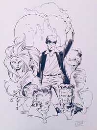 Illustration originale - Tota, illustration insert publicité Dylan Dog, Strange#210, 1987.