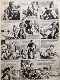 Comic Strip - Maurice Besseyrias Big Bill Le Casseur Planche Originale 5 du BB 64 le Vieil homme prairie , Encre Lavis Atelier Chott 1952 Top