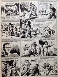 Comic Strip - Maurice Besseyrias Big Bill Le Casseur Planche Originale 6 du BB 64 le Vieil homme prairie , Encre Lavis Atelier Chott 1952 Top