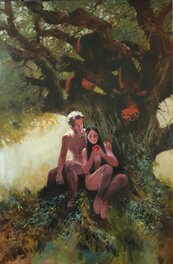 Paolo Grella - Couverture originale La sagesse des mythes Adan et Eve Galerie Nicolas Sanchez - Couverture originale