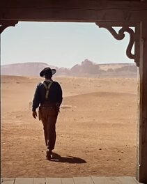 Un des cadres mythiques de John Ford dans "The surchers" avec John Wayne Un des cadres mythiques de John Ford dans "The surchers" avec John Wayne