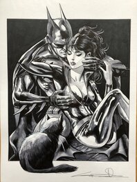 Guiseppe Candita - Batman and cat woman - Original Illustration