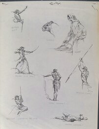 Roy G. Krenkel - Edgar Rice Boroughs Tarzan action sketches - Original art