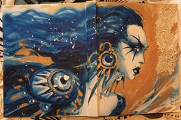 Olivier Ledroit - Blank cover - Au delà des contrées du crépuscule - Couverture originale