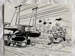 Jacques Maezelle - Dessin humoristique aeronautic 2 - Planche originale