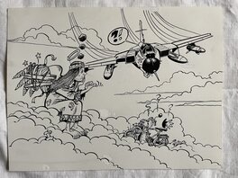 Jacques Maezelle - Dessin humoristique aeronautic 4 - Planche originale