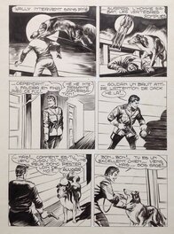 Fergal - Fergal (Gallieno Ferri - Atelier Chott) Thunder Jack Planche Originale 36 Wally chien Encre de Chine petit format RANCHO Bd 1955 - Planche originale