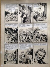 Bertrand Charlas - Charlas Bertrand (Atelier Chott) Robin des Bois 9 Planche Originale 10 Quand Les Loups Hurleront ,Lavis & Encre de Chine 1948 - Planche originale