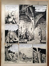 Bertrand Charlas - Charlas Bertrand (Atelier Chott) Robin des Bois 9 Planche Originale 3 Quand Les Loups Hurleront ,Lavis & Encre de Chine 1948 - Planche originale