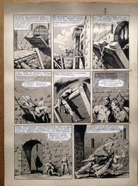 Planche originale - Charlas Bertrand (Atelier Chott) Robin des Bois 9 Planche Originale 4 Quand Les Loups Hurleront ,Lavis & Encre de Chine 1948