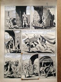 Bertrand Charlas - Charlas Bertrand (Atelier Chott) Robin des Bois 9 Planche Originale 5 Quand Les Loups Hurleront ,Lavis & Encre de Chine 1948 - Comic Strip