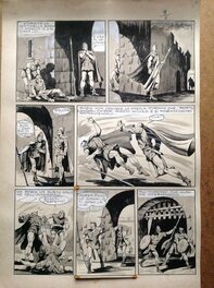 Bertrand Charlas - Charlas Bertrand (Atelier Chott) Robin des Bois 9 Planche Originale 5 Quand Les Loups Hurleront ,Lavis & Encre de Chine 1948 - Planche originale