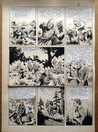 Bertrand Charlas - Charlas Bertrand (Atelier Chott) Robin des Bois 9 Planche Originale 9 Quand Les Loups Hurleront ,Lavis & Encre de Chine 1948 - Planche originale