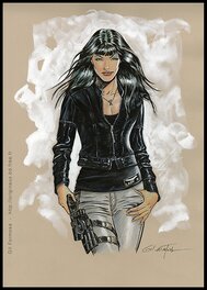 Gil Formosa - LADY X    Black Leather - Illustration originale