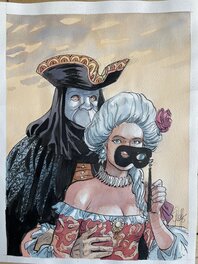 Griffo - Giacomo C. : jeu de masques vénitiens - Original Illustration