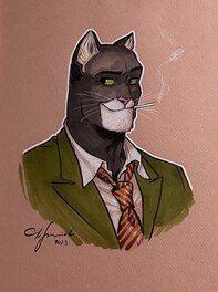 Juanjo Guarnido - Portrait de Blacksad - Illustration originale