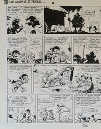 Pierre Seron - Le loup à 2 têtes - Planche originale