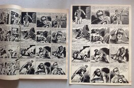 A Gauche la publication en N&B de L'intégrale Album " 3 AVENTURES " de 1953 , et a droite la Planche originale 3 (25) au Format : 25 X 32.5 Cm A Gauche la publication en N&B de L'intégrale Album " 3 AVENTURES " de 1953 , et a droite la Planche originale 3 (25) au Format : 25 X 32.5 Cm