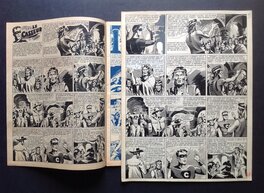 La page 1 publiée du BB 67 et la planche originale 1 avec la première case collée (66) et donc différente de la publication du Rc ... , et qui Correspond a L'Album 3 AVENTURES de 1953 (en N&B) La page 1 publiée du BB 67 et la planche originale 1 avec la première case collée (66) et donc différente de la publication du Rc ... , et qui Correspond a L'Album 3 AVENTURES de 1953 (en N&B)