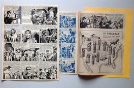 La Planche originale a gauche , et a droite Le Rc du BB 66 ouvert en Fin de pages montrant le Strip ( de Fin ) et la case 1 qui sera découpée pour L'intégrale 3 AVENTURES en N&B La Planche originale a gauche , et a droite Le Rc du BB 66 ouvert en Fin de pages montrant le Strip ( de Fin ) et la case 1 qui sera découpée pour L'intégrale 3 AVENTURES en N&B