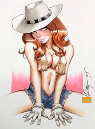 Mathieu Reynes - Cow-Girl - Illustration originale