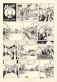 Frank Margerin - Manu, L'auto-stop - page 1 - Planche originale