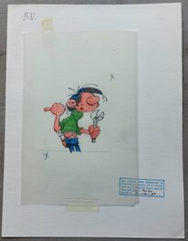 Franquin - Gaston/Franquin, original pour une pub Biscuit Nantais - Comic Strip