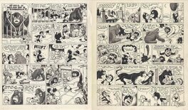Planche originale - Motti, Pif, Tiger Khan, diptyque planche n°6&7 Titre, Pif Gadget#433, 1977.