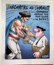 Jean Solé - Super Dupont et Bidochon - Illustration originale