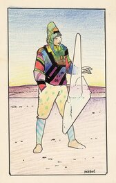 Moebius - Starwatcher avec cristal flottant - Original Illustration