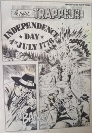 Jean-Yves Mitton - KIWI n°275 avec le Grand Blek - Independance Day - planche originale - comic art - intro Jean-Yves Mitton - KIWI n°275 avec le Grand Blek - Independance Day - planche originale - comic art - intro