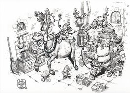Boris Guilloteau - Rodéo à Noël - Illustration originale