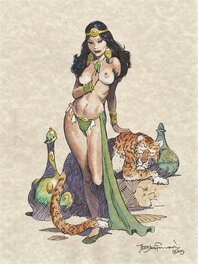 Mike Hoffman - La Dame au Léopard - Original Illustration