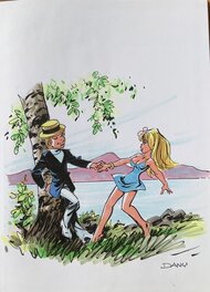 Dany - Colombe et olivier - Original Illustration
