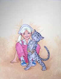 Jean Sidobre - Couv. Caroline et la panthère mauve - Couverture originale