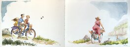 Luc Desmarchelier - Balade à vélo - Illustration originale