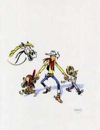 Couverture originale - Blutch - Couverture les indomptés -  Hommage à Lucky Luke