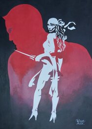 Claude Pelet - ELEKTRA  /  DAREDEVIL - Planche originale